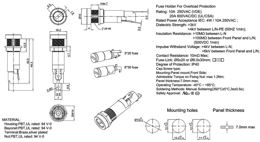 FUSE BLOCK, FUSE HOLDER, INLINE FUSEHOLDER，HONYONE
