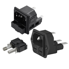 插座+双保险丝座 (5*20 fuse)